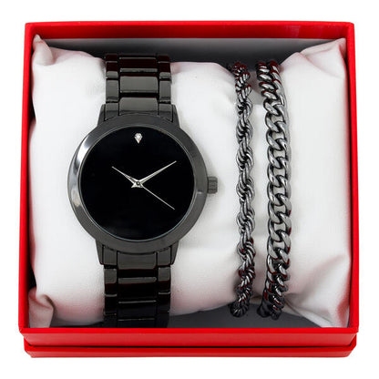 Metal Band Watches w/2 Bracelets Gift-Set - W2BR-001
