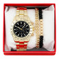 Metal Band Watches w/2 Bracelets Gift-Set - W2BR-002