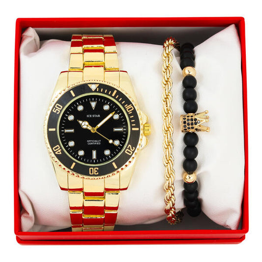 Metal Band Watches w/2 Bracelets Gift-Set - W2BR-004