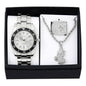 Metal Band Watches w/Necklace and Ring Gift-Set - W1K3-002