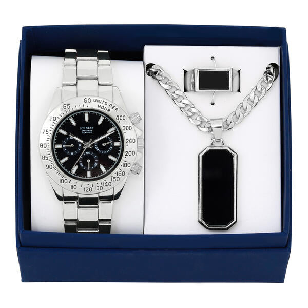 Metal Band Watches w/Necklace and Ring Gift-Set - WRP-004
