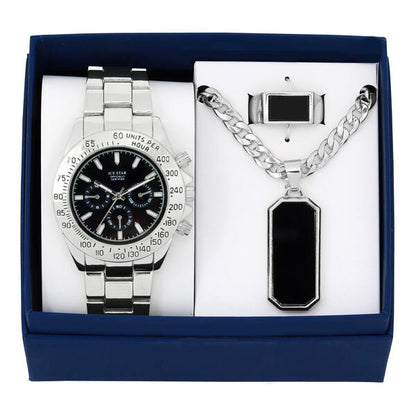 Metal Band Watches w/Necklace and Ring Gift-Set - WRP-004