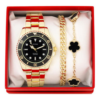 Metal Band Watches w/2 Bracelets Gift-Set - W2BR-005