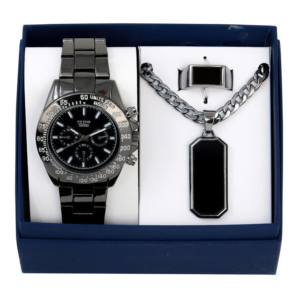 Metal Band Watches w/Necklace and Ring Gift-Set - WRP-004