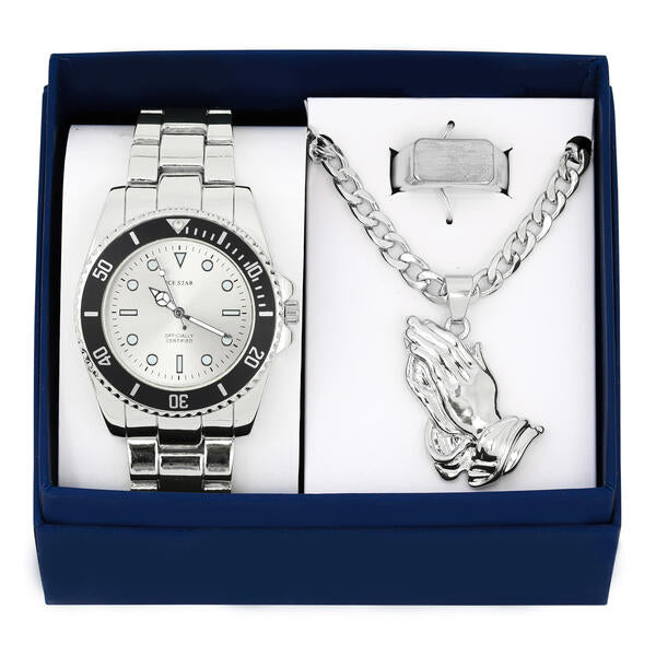 Metal Band Watches w/Necklace and Ring Gift-Set - WRP-003