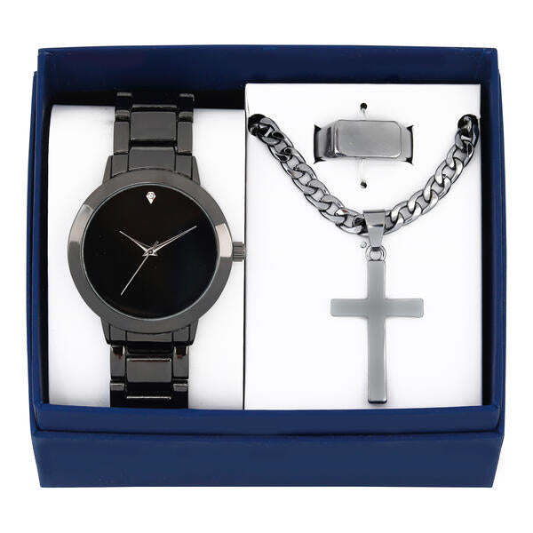 Metal Band Watches w/Necklace and Ring Gift-Set - WRP-001