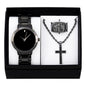 Metal Band Watches w/Necklace and Ring Gift-Set - W1K3-001