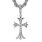 Iced Large Cross Pendant with 8mm Rope Chain 24" - HC-8081