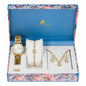 Ladies Metal Band Watch and Jewelry Set - LMS-9041