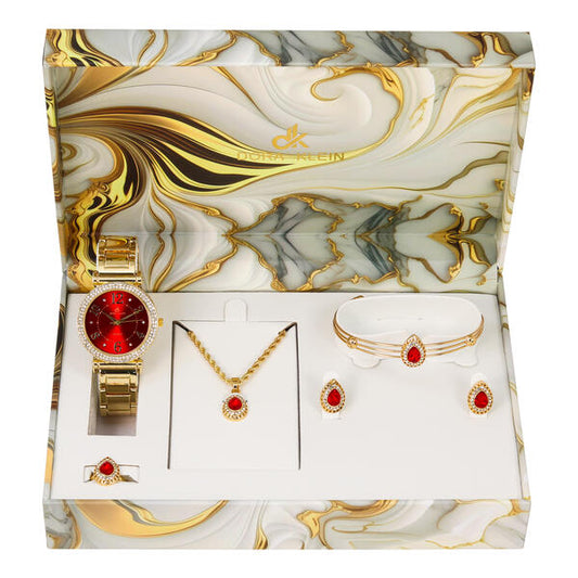 Ladies Metal Band Watch and Jewelry Set - LMS-8229