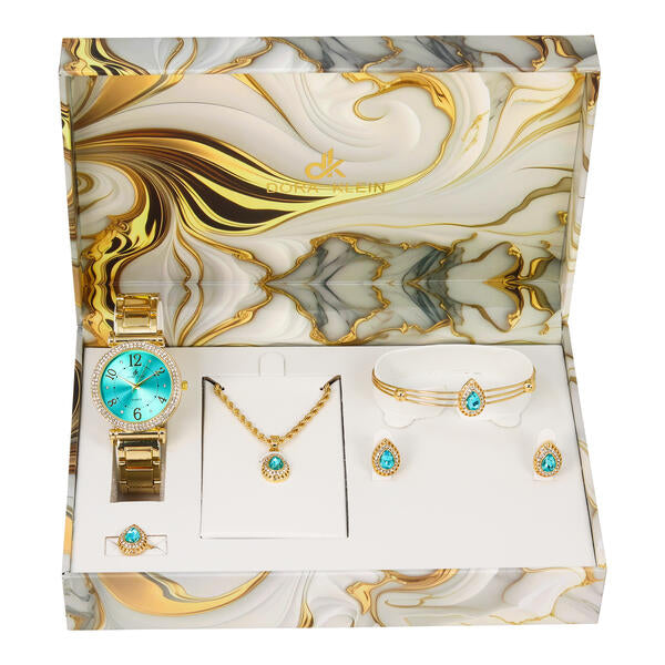 Ladies Metal Band Watch and Jewelry Set - LMS-8229