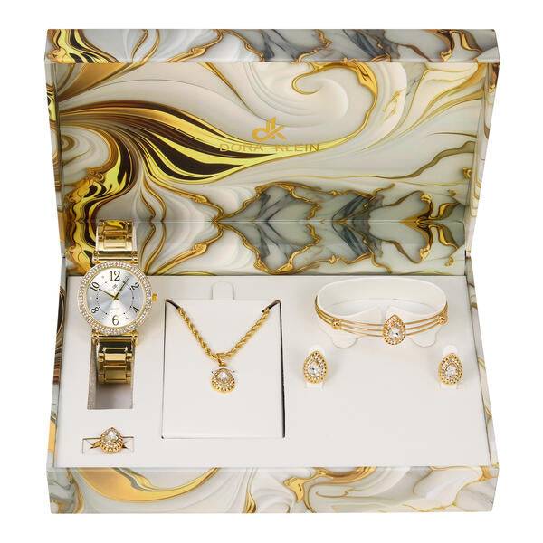 Ladies Metal Band Watch and Jewelry Set - LMS-8229