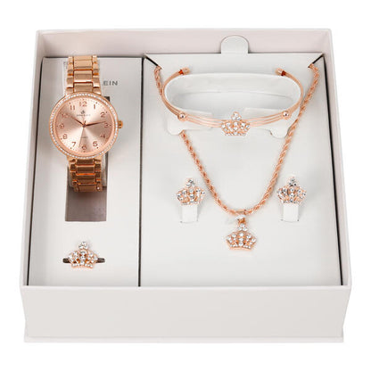 Ladies Metal Band Watch and Jewelry Set - LMS-9462