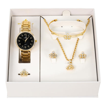Ladies Metal Band Watch and Jewelry Set - LMS-9462