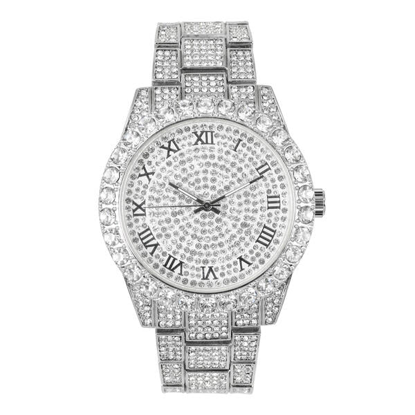 Urban Iced Out 44mm Metal Band Watch - 9034W-MB