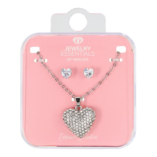 Ladies Heart Necklace & Earring Set - DD-SET-003