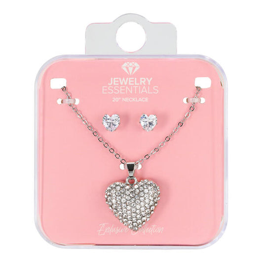 Ladies Heart Necklace & Earring Set - DD-SET-003