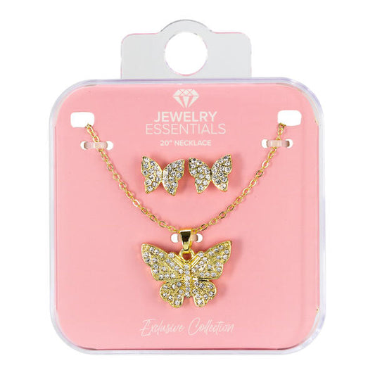 Ladies Butterfly Necklace & Earring Set - DD-SET-002