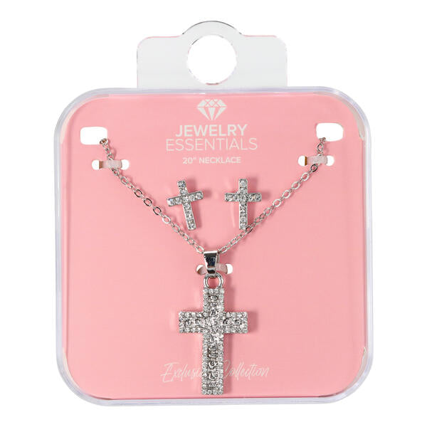 Ladies Cross Necklace & Earring Set - DD-SET-009