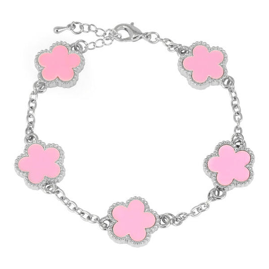 15mm Clover Chain Ladies Link Bracelet - HBRS-102