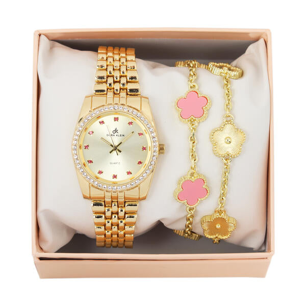 Ladies Watch and Clover Bracelet Set - LWBR-903