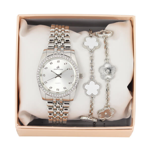Ladies Watch and Clover Bracelet Set - LWBR-903
