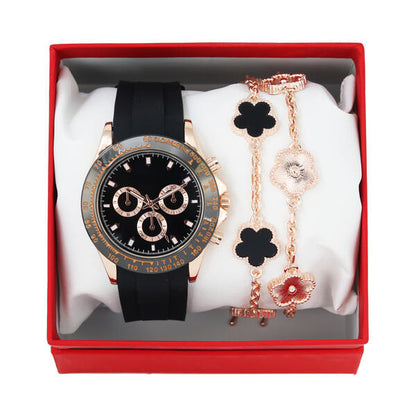 Men's Watch and Clover Bracelet Set - W2BR-008