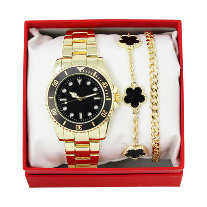 Men's Watch and Clover Bracelet Set - W2BR-009