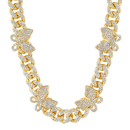 13mm Butterfly Iced Cuban Chain - HSCH-412