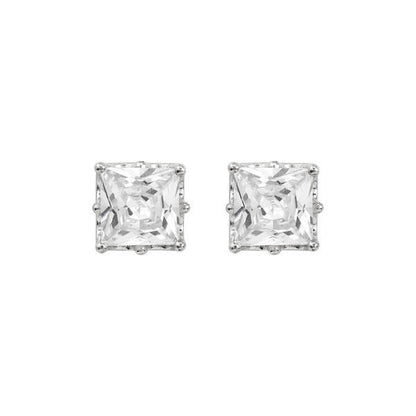8mm Square Crown CZ Earring - CQZ-08
