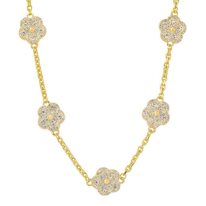 Iced Multi Clover Necklace - HCHS-102