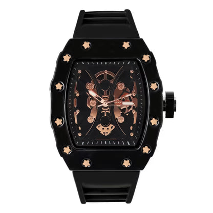 Iced Out 42.5mm Tonneau Watch - 9686-SB