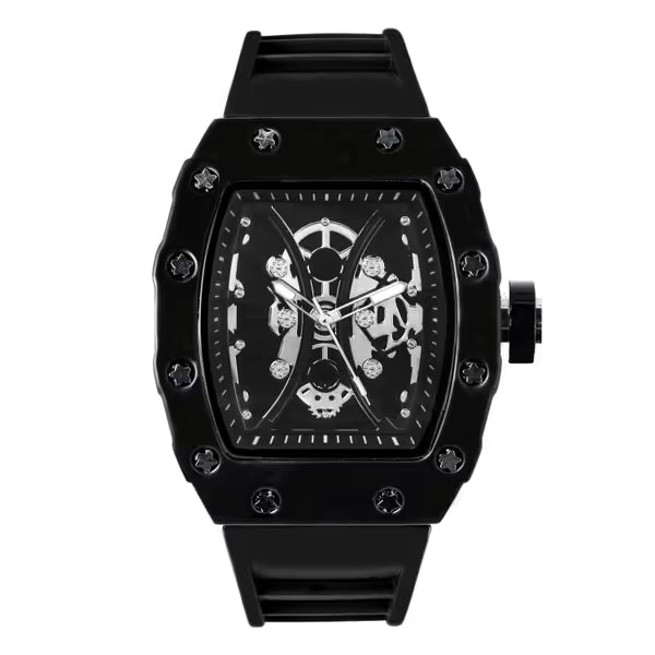 Iced Out 42.5mm Tonneau Watch - 9686-SB