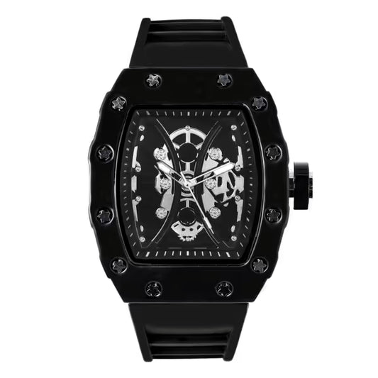 Iced Out 42.5mm Tonneau Watch - 9686-SB