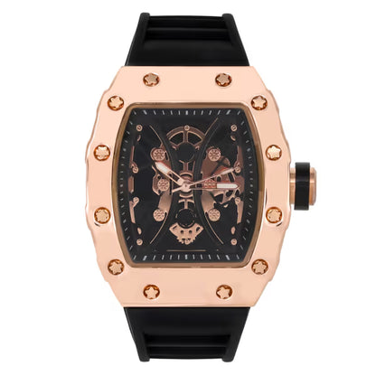 Iced Out 42.5mm Tonneau Watch - 9686-SB
