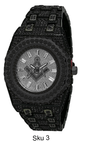 Urban Iced-Out Full Stone Metal Band Watch - 9691D-MB