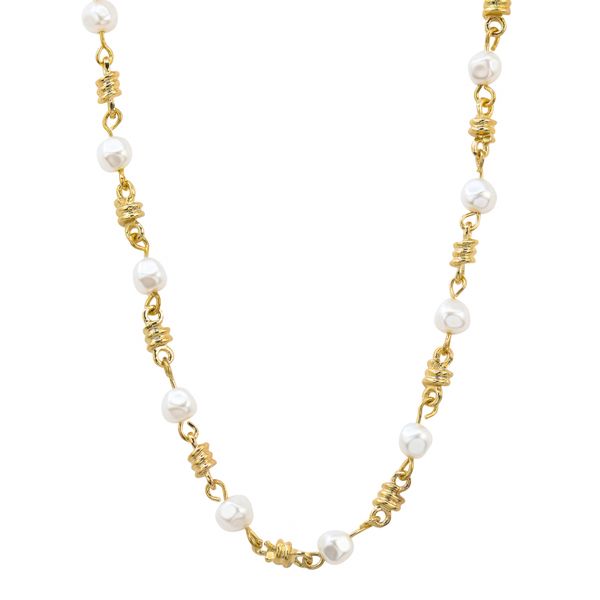 Pearl Barbed Wired Chain  - NCC-409