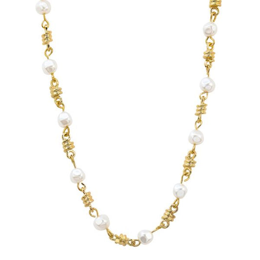 Pearl Barbed Wired Chain  - NCC-409