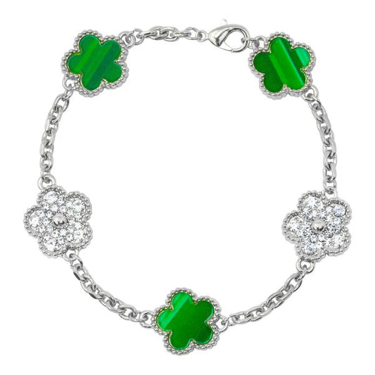Marble Green Clover Multi Bracelet - HBRS-302