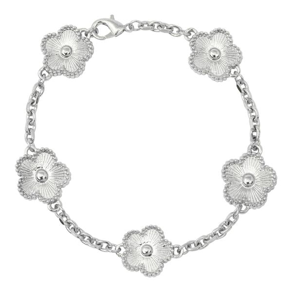 Solid Clover Motif Multi-Charm Bracelet - HBRS-201
