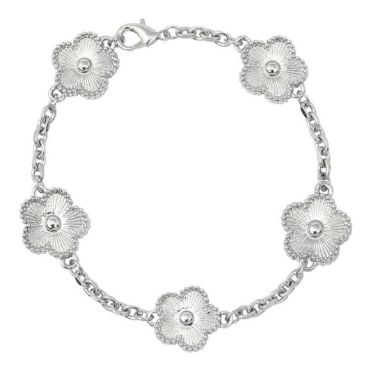 Solid Clover Motif Multi-Charm Bracelet - HBRS-201