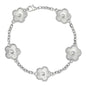 Solid Clover Motif Multi-Charm Bracelet - HBRS-201