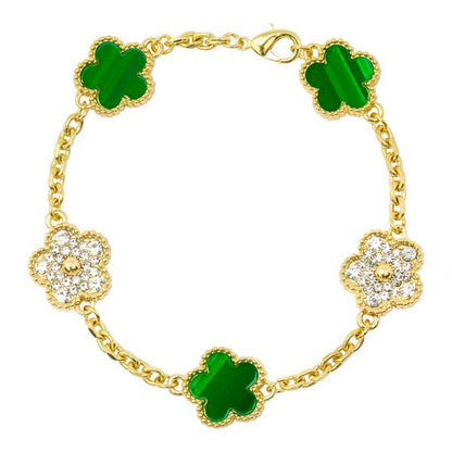 Marble Green Clover Multi Bracelet - HBRS-302