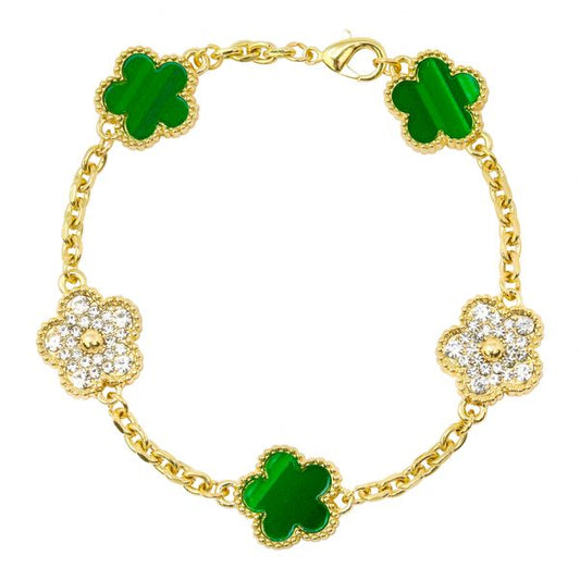 Marble Green Clover Multi Bracelet - HBRS-302