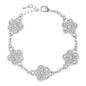 Iced Clover Motif Multi-Charm Bracelet - HBRS-401