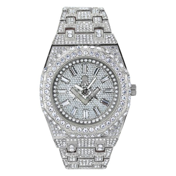 Urban Iced-Out Full Stone Metal Band Watch - 9691D-MB
