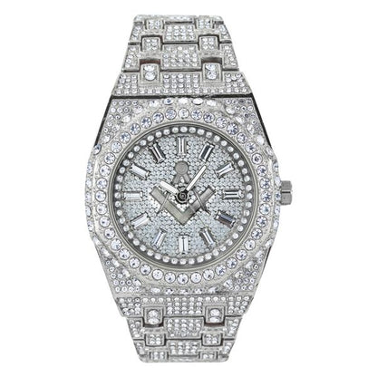 Urban Iced-Out Full Stone Metal Band Watch - 9691D-MB