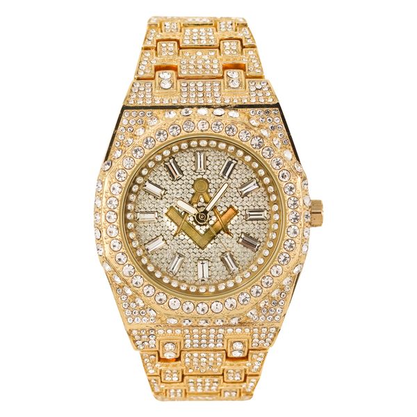 Urban Iced-Out Full Stone Metal Band Watch - 9691D-MB