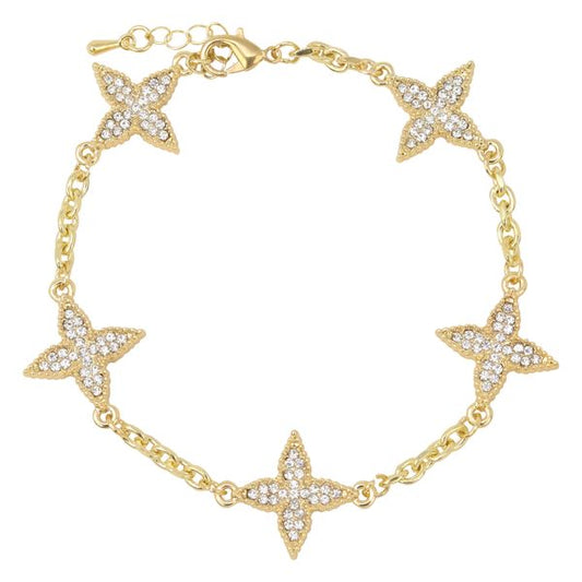 Iced Out Flower Multi Bracelet - MTFL4000B