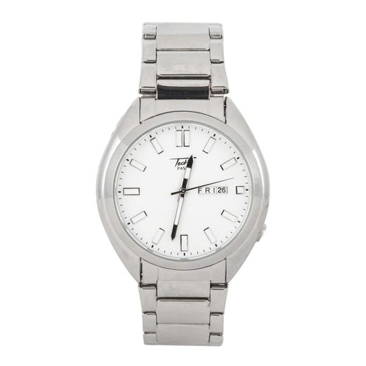 Stainless Steel Round Watch - 10028-MB